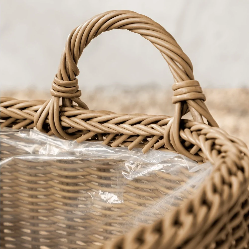 Lightwash Handled Planter~ Large  Basket